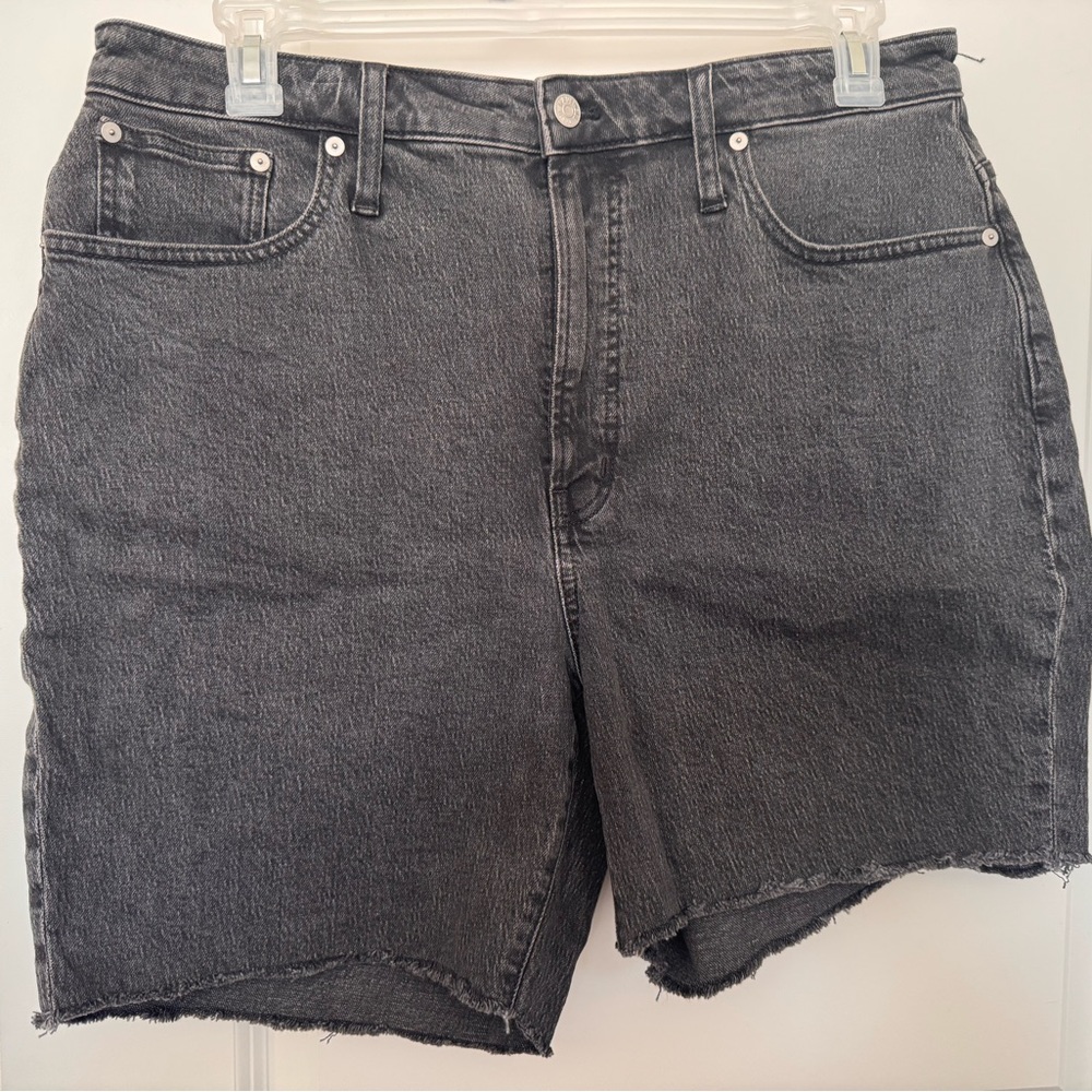 Madewell Black Washed High-Rise Denim Jean Shorts